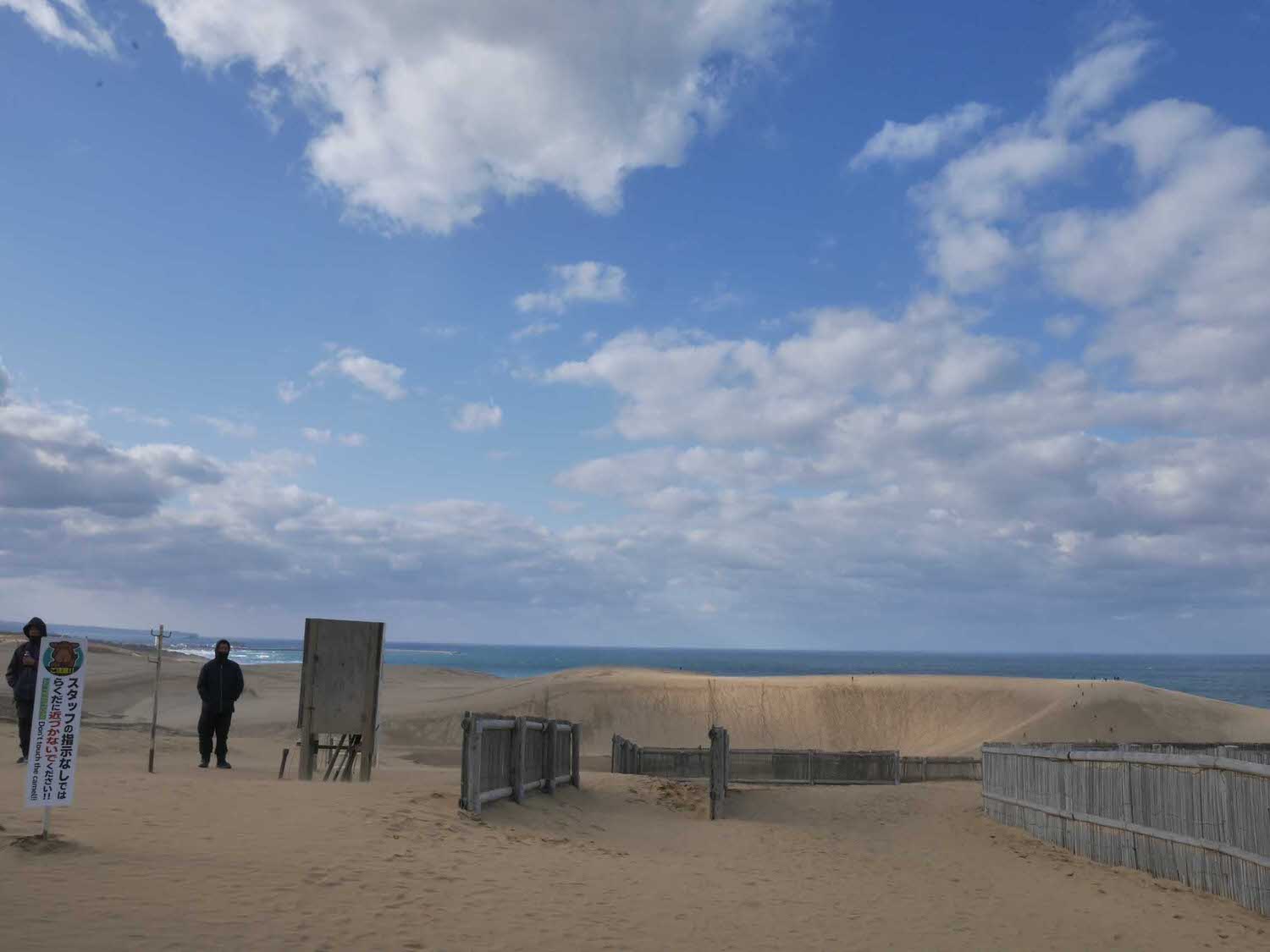 鳥取景點┃砂丘中心見晴之丘吃飯 搭吊椅展望砂丘 隈研吾建築Takahama Cafe高濱咖啡廳 鳥取自由行LISA駱駝