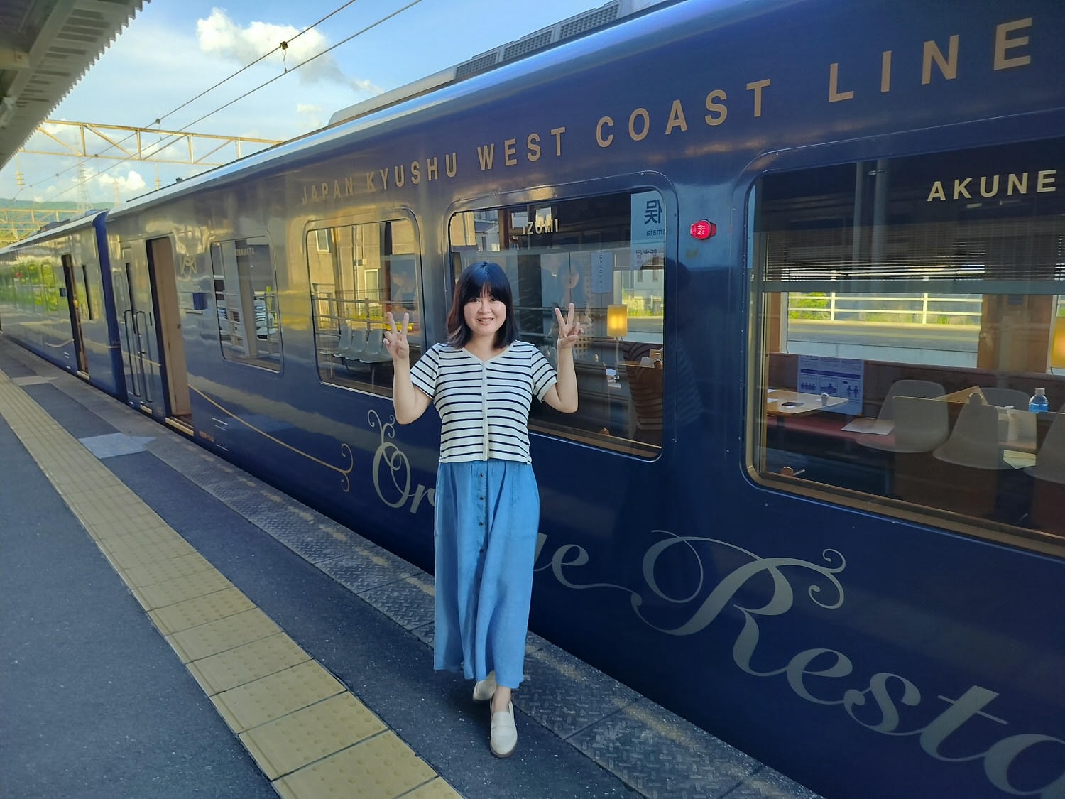 熊本觀光列車┃優雅高級!肥薩橘子鐵道「橘子食堂」 移動餐廳慢嚐美食 招牌夕陽海景 蜜柑啤酒 夏季出水到新八代