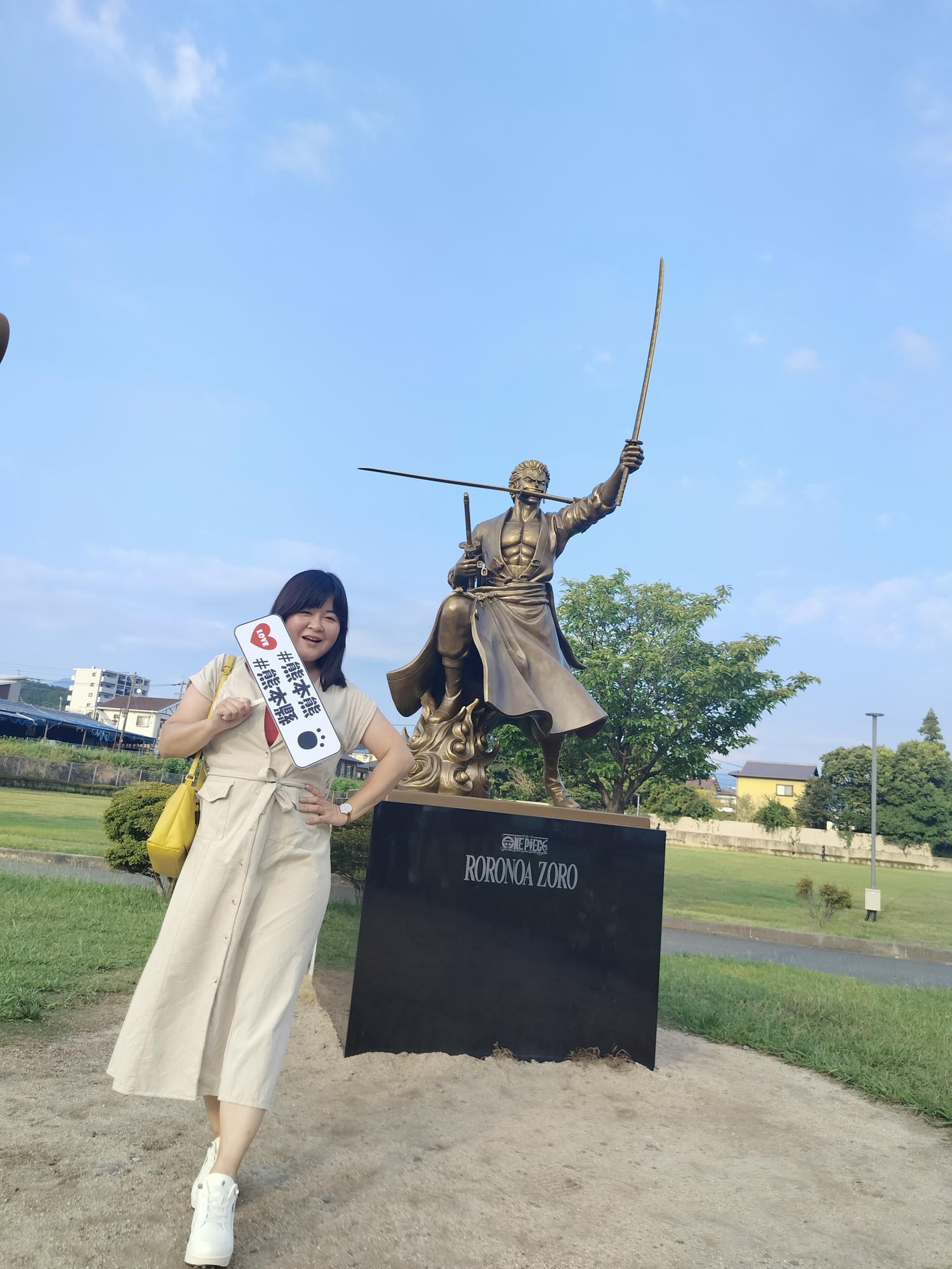 熊本景點┃草帽海賊團10座銅像捕獲 熊本自由行海賊迷 高森佛朗基縣廳魯夫 萌之里娜美 索隆喬巴香吉士 布魯克騙人布