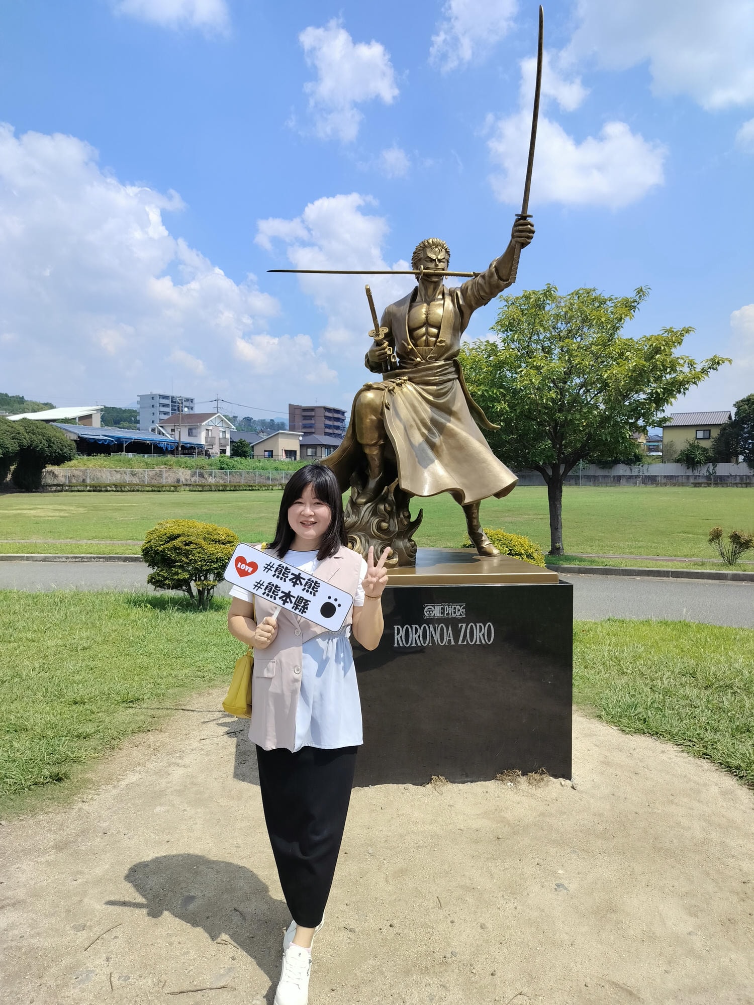 熊本景點┃草帽海賊團10座銅像捕獲 熊本自由行海賊迷 高森佛朗基縣廳魯夫 萌之里娜美 索隆喬巴香吉士 布魯克騙人布