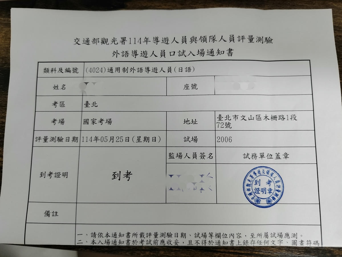 2025新制日文導遊報名/考試心得合格過程記錄(筆試+口試+98小時導遊職前訓練+結業領證)國家考場 - 第10張圖 2025新制日文導遊報名/考試心得合格過程記錄(筆試+口試+98小時導遊職前訓練+結業領證)國家考場