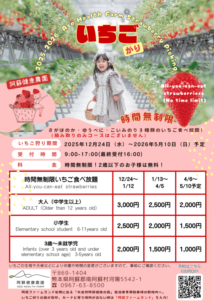 熊本阿蘇採果┃「阿蘇健康農園」採草莓！三段式親子友善採摘 無時間限制吃到飽 無障礙輪椅開心採 JR赤水站轉計程車 熊本自由行