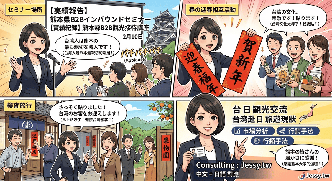 台日交流┃熊本縣B2B講座分享深度認識台灣市場 B2B台湾観光客受入セミナー講師コンサルティング・講演依頼